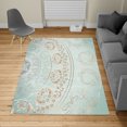 thumbnail image 2 of Mandala Turkish Area Rug, Vintage Cosmos Oriental Breeze Pattern Swirled Floral Leaves Art, Soft Carpet for Living Room Decor with Distressed Look, 5.2' X 7.6', Almond Green, by Ambesonne, 2 of 4