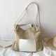 thumbnail image 1 of Bolsa De Hombro Borsa casual da donna Borsa da spiaggia in paglia per il tempo libero Borsa fatta a mano in tessuto (bianco), 1 of 6