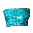 thumbnail image 1 of Sujetador para danza del vientre, top de tubo con lentejuelas para mujer, top de baile latino para discoteca, jazz brillante Azul, 1 of 7
