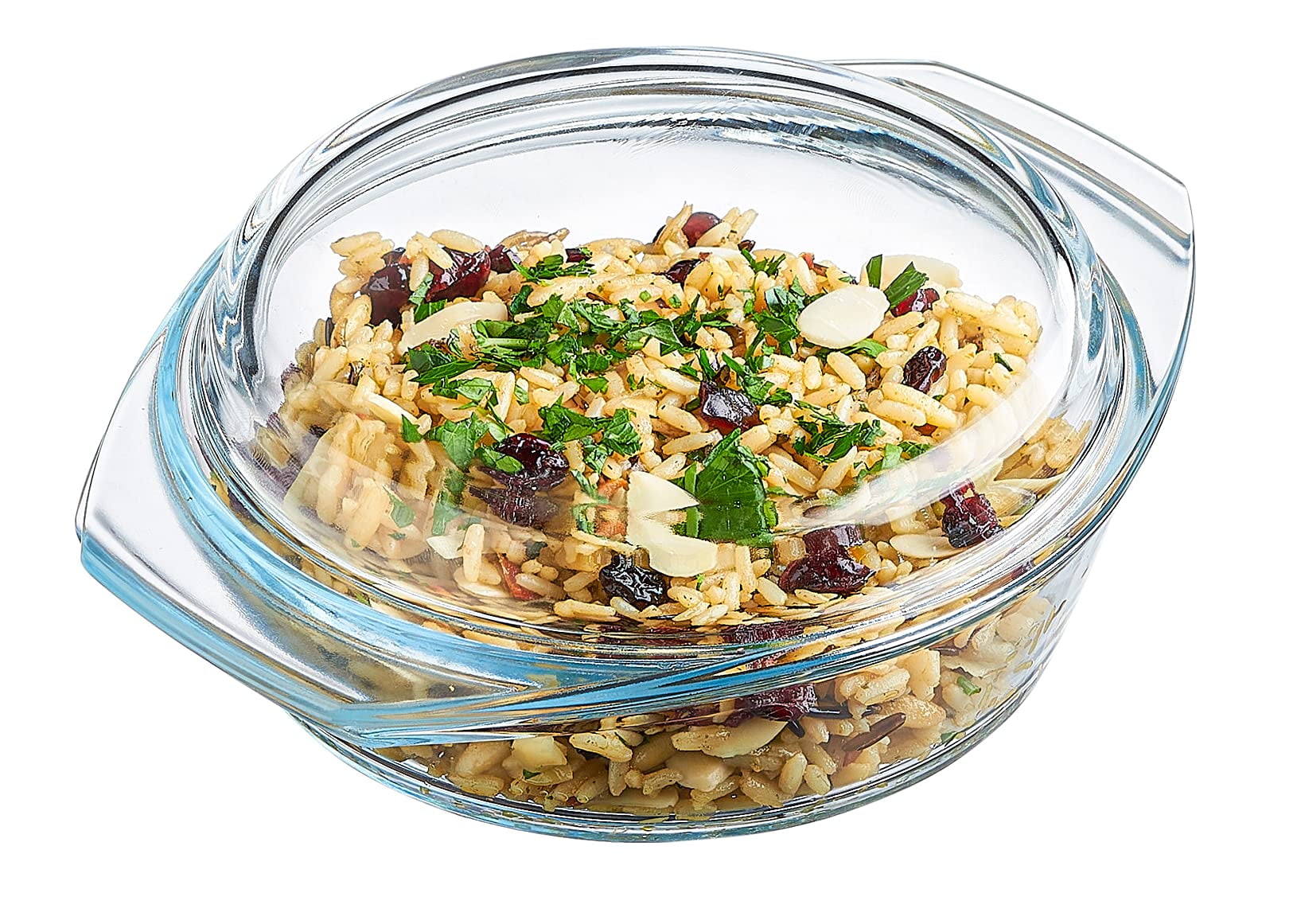 Simax Casserole Dish With Lid, 24 Ounce Round Glass Cookware, Oven and