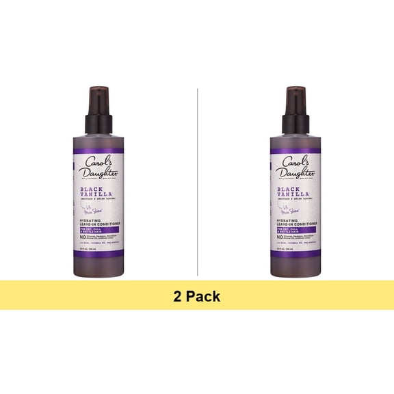 Carol's Daughter Black Vanilla Hydrating Leave In Conditioner for Curly Hair with Aloe, 8 fl oz - 2 Pack