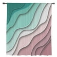 thumbnail image 2 of Green Ombre Semi Sheer Curtains Drapes for Living Room, Bedroom, French Doors Window 54 Inches Long, Modern Geometric Abstract Dark Red Cream Rod Pocket Chiffon Curtain Drapery Voile Draperies Panel, 2 of 6