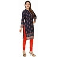 thumbnail image 4 of Maple Clothing Indian Kurtas for Women Long Kurti Tunic Tops (Blue, 4XL), 4 of 6