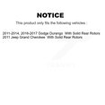 thumbnail image 2 of Transit Auto Rear Disc Drilled & Slotted Rotors Ceramic Pads and Parking Brake Shoes Kit for Car Dodge Durango Jeep Grand Cherokee with Solid KDC-101479, 2 of 11