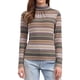 thumbnail image 1 of INSPIRE CHIC Camiseta de rayas de mujer de manga larga, casual, ajustada, de cuello alto, para primavera, otoño y fiesta de Navidad 2026 XS Rayas marrones, 1 of 6
