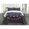 thumbnail image 3 of Ambesonne Hunting Quilted Bedspread Set 3 Pcs, Grunge Emblem, Queen Size, Brown Blue White, 3 of 5