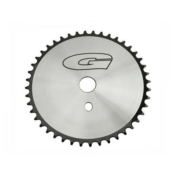 Alta Steel Sprocket Black & Steel Bicycle Chrome 44T Chainring (1/2 X 1/8), (G Style)
