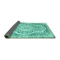 thumbnail image 2 of Ahgly Company Indoor Round Medallion Turquoise Blue Traditional Area Rugs, 7' Round, 2 of 4