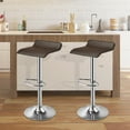 thumbnail image 3 of Gymax Set of 2 PU Leather Swivel Bar Stool Adjustable Kitchen Counter Bar Chairs Coffee, 3 of 10