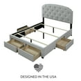 DG Casa Argo Tufted Upholstered Panel Bed Frame with Storage Drawers