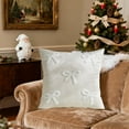 thumbnail image 2 of SLYNSHome Decorative Throw Pillow Covers 18x18 Inch Beige Soft Bow Printed Pillow Case Modern Farmhouse Home Decor for Sofa Living Room Couch Bed, 2 of 7