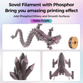 thumbnail image 6 of Sovol Silk PLA Filament with Purple Glitter 1kg 1.75mm, Color Changeable 3D Printer Filament 2.2lbs, Chameleon Shiny PLA Material +/-0.03mm, Shimmering 3D Printing Filament, Galaxy Purple, 6 of 7