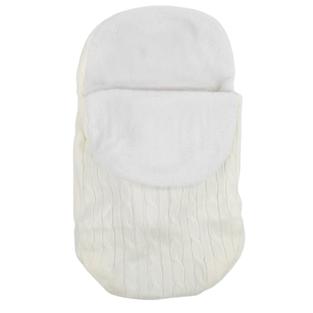 Saco de dormir para bebé recién nacido, manta para dormir de punto suave y cálida, saco para cochecito de bebé, color blanco