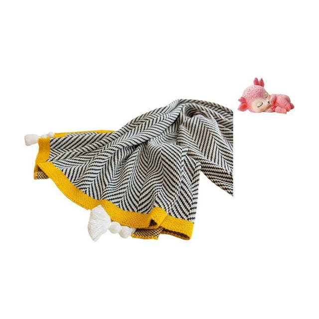Manta de punto,Manta de punto decorativa para el hogar,Manta nórdica de estilo rústico,suave y reconfortante,Escultura de ciervo,Estatuas de ciervos durmientes de resina,adornos Fengshui