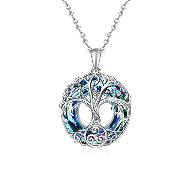 Collar Fryneauy Tree of Life de plata de ley 925 con cristal