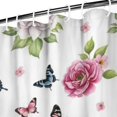 thumbnail image 3 of Pioneer Flower Floral Print Pattern Shower Curtain 72"x84", Bathroom Decorative Shower Curtain Set with 12 Hooks, Waterproof Washable, 3 of 6