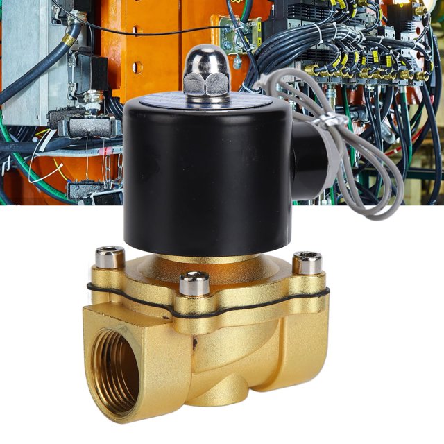 Peahefy Électrovanne, Valve d'Air d'Eau Normalement Fermée, Électrovanne Électrique en Laiton Réponse Sensible Valve d'Air Normalement Collée pour Équipement d'Automatisation
