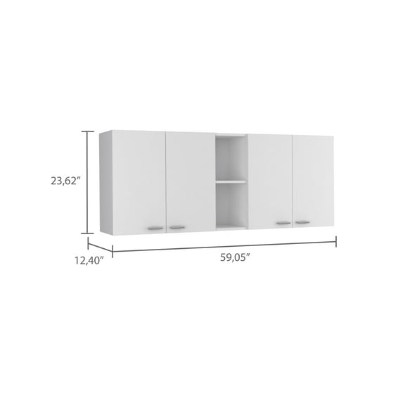 Newboti Furniture Wall Cabinet Ontario, Double Door, White Finish 43212