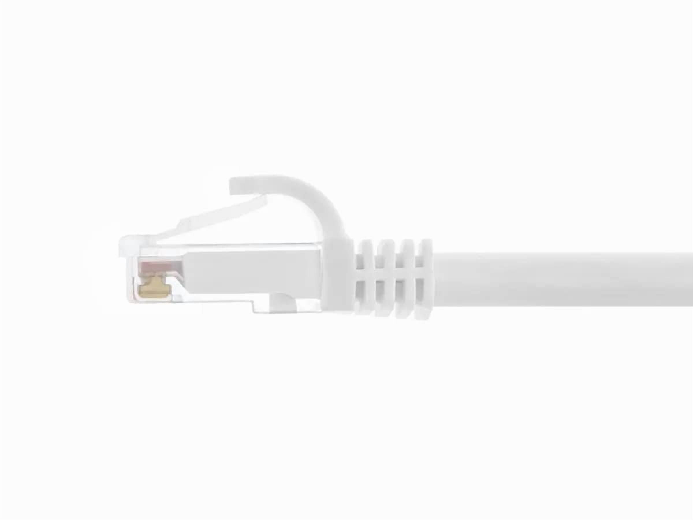 QIANJIA 10FT Cat6 UTP Ethernet Patch Cable White, 24AWG 550MHz Pure Bare Copper, Snagless RJ45 Gold-Plated Flexboot LAN Cable for PC/Modem/Router