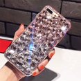 thumbnail image 2 of Case for iPhone 12 Mini,iPhone 12 Mini Case,3D Handmade Sparkle Stunning Stones Crystal Diamond Bling Glitter Girls Women Shockproof Phone Case for iPhone 12 Mini,5.4 inch 2020 (Pink/White), 2 of 6