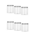 thumbnail image 1 of 6 paquetes de frascos de plástico vacíos con tapas de rosca de aluminio, contenedores, macetas para productos secos, dulces de maní Jinwen Tarro de almacenamiento transparente, 1 of 8