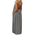 thumbnail image 5 of AoDai Backless halter dress, summer long dress, casual bohemian style sleeveless halter pleated layered long beach sun protection dress, 5 of 5