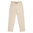 thumbnail image 6 of Horkkom Mens Linen Pants Breathable Elastic Waist Drawstring Pants Summer Casual Loose Beach Pants with Pockets XXL, 6 of 6