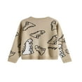 thumbnail image 2 of AMERTEER Hauts Décontractés en Tricot pour Femmes Imprimé Dinosaure Col Rond Manches Longues Pull Décontracté pour Printemps Automne, 2 of 6
