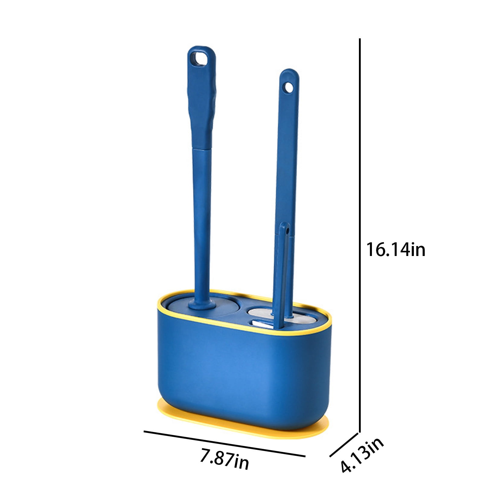 Nkmbld Toilet Bowl Brush with 3 Type Brush(Round Brush + Flat Brush + Slit Brush) Toilet Bowl Brush Clean Every Corner of The Toilet, Blue