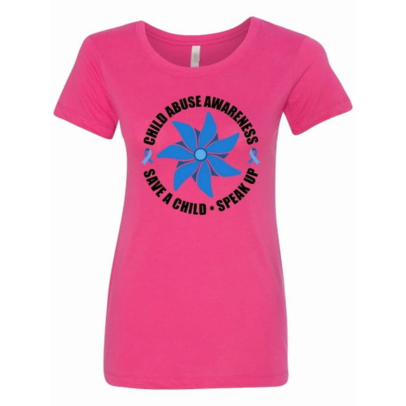 Inktastic Child Abuse Awareness Save a Child and Speak Up Women's T-Shirt