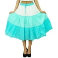 thumbnail image 1 of Bimba Flaired Cotton Boho Summer Skirt Elastic Waist Mid-Calf Ruffle Skirts, 1 of 6