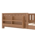 thumbnail image 4 of Bellemave Queen Size Floor Bed with Bookshelf, Wood Montessori Beds with Slats and Safety Guardrail, Low Profile Queen Bed Frame with Fence, No Box Spring Needed (Natural), 4 of 8