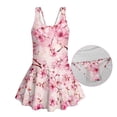 thumbnail image 3 of FOR U DESIGNS Girls One Piece Swimsuit with Skirt Sleeveless Bathing Suit Swimwear Bathing Suit for Kids for 3T-13Y, Cherry Blossom, 3 of 7