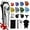 1-steel, variant on CNV All-in-One Home Hair Cutting Kit with Colorful Attachments, Professional Wireless Barber Clipper with Adjustable Taper Lever, Storage Bag, and Grooming Accessories for Family Use