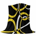 thumbnail image 6 of Yellow Geometric Blanket Soft Cozy Warm Throw Blanket for Couch, Plush Fuzzy Flannel Fleece Blankets for Sofa, Modern Abstract Simple Lines Black Bed Blankets Lightweight Gifts for Women, 40"x50", 6 of 9