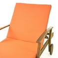 thumbnail image 3 of Daisy Outdoor Chaise Lounge with Weather Resistant Cushion, Teak Finish and Orange, 3 of 6