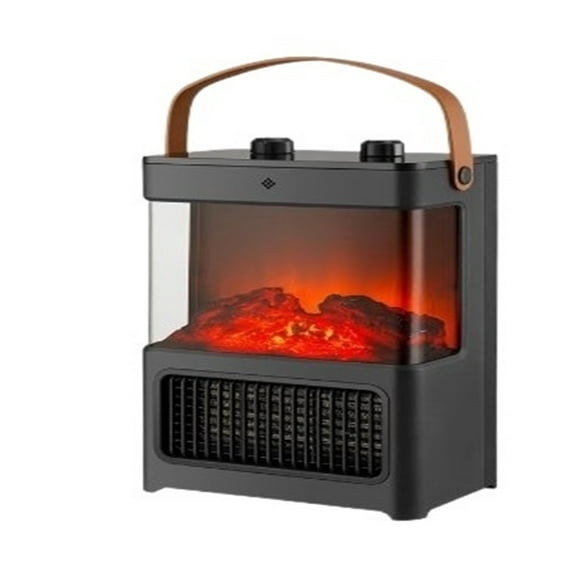 Electric Heater 3D Mirror Fireplace s Simulation Flame, Electric Fireplace Living Room Radiator Cover Decorative Heating Fan ,Warm Any Angle