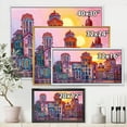 thumbnail image 4 of Designart 'Afternoon Street Scene In Old Town With Colorful Buildings' Mid-Century Modern Framed Canvas Wall Art Print, 4 of 5