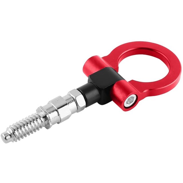 Gancho de remolque para automóvil, Keesno Universal Auto Towing Trailer Kit Anillo de remolque Gancho de remolque de aleación de aluminio (Rojo) JFHHH pequeña