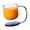 pink with blue, variant on Clear Glass Cup with Base and Handle Floating Design Heat Resistant Ergonomic Coffee Mug Drinking Cup Household Use