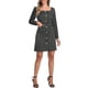 thumbnail image 2 of Vestido de tweed para mujer Inspire Chic, de manga larga, escote cuadrado, largo hasta la rodilla, color negro, 2 of 6