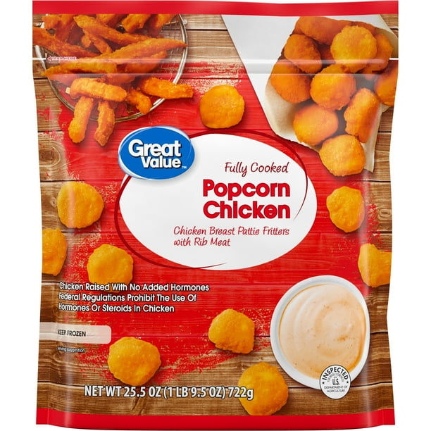 Great Value Breaded Fully Cooked Popcorn Chicken, 25.5 oz