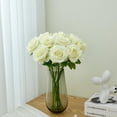 thumbnail image 2 of Plum Artificial Rose 10pcs Open Flower Bouquet Faux Rose Stems for Wedding Arrangement, Bridal Bouquet, Centerpiece, Fake Faux Silk Flowers, 2 of 4
