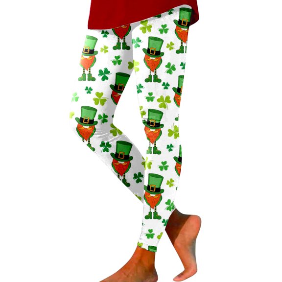 Bjutir Compression Leggings For Women St Patricks Day Print Women Print Tights Leggings Control Yoga Sport Leggings For Women High Waisted Leggings