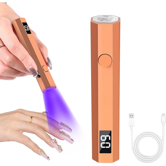 QenASHaing UV Nail Lamp, Handheld, Mini, Portable, Fast Drying, LED Display, Suitable for Home Use, Personal DIY, Gel Nails, Quick-Cure Gel Nail Polish