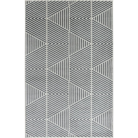 Loomaknoti Terrace Tropic Symenia 5' x 7' Geometric Indoor/Outdoor Area Rug , Gray/White