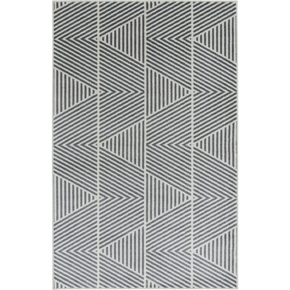 Loomaknoti Terrace Tropic Symenia 9' x 12' Geometric Indoor/Outdoor Area Rug , Gray/White
