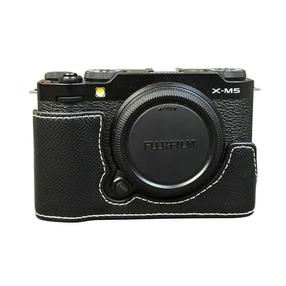 GadgetCom Camera Half Case Compatible with FUJIFILM X-M5 XM5 , Anti-Slip PU Leather Shell Protective Cover
