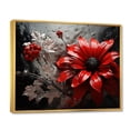 thumbnail image 2 of Designart "Red Grey Botanical Euphony II" Abstract Botanicals Floater Framed Wall Decor, 2 of 7