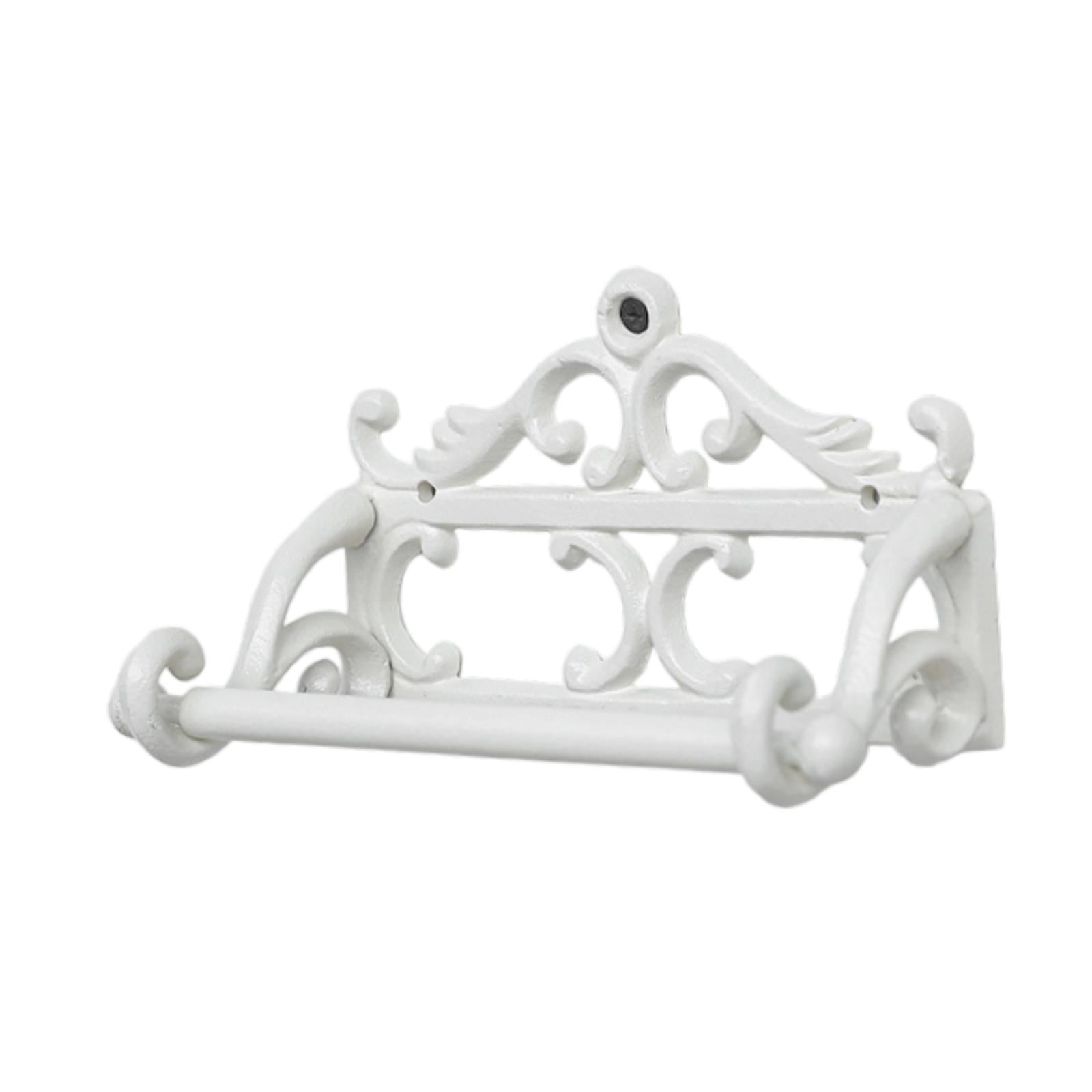 Toilet Paper Holder Wall Mount Iron Tissue Roll Organizer Vintage Design for Bathroom Kitchen Restroom Decor
